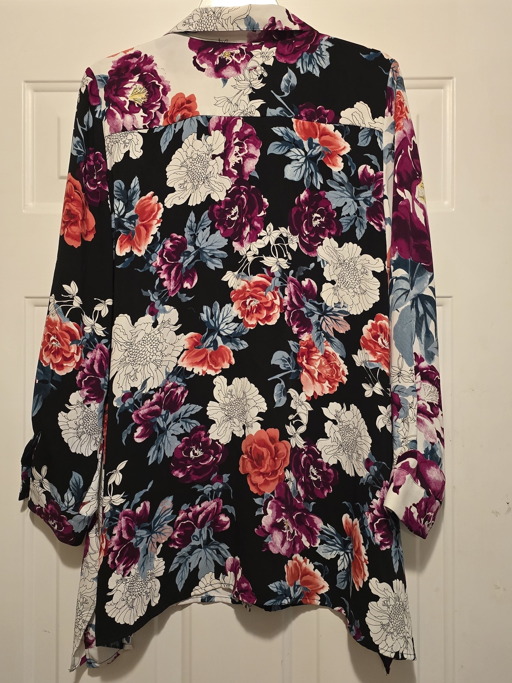 Chico’s Floral Colorblock Button Front Blouse Tunic Size 1 Medium - Picture 5 of 5